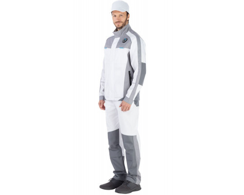 Куртка мужская рабочая летняя "Старт" белая с серым