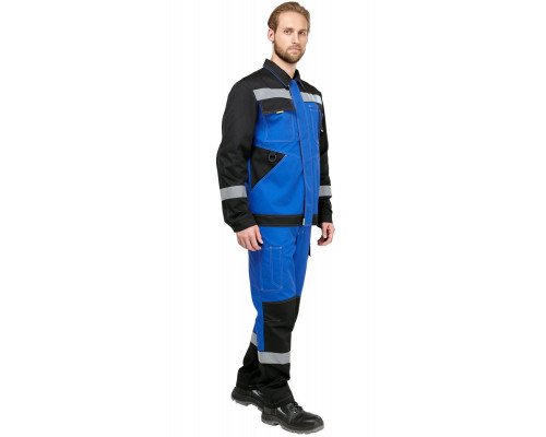 Костюм мужской рабочий летний «Гудзон» NEW василёк-чёрный